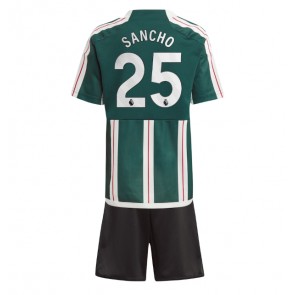 Manchester United Jadon Sancho #25 Dětské Venkovní dres komplet 2023-24 Krátký Rukáv (+ trenýrky)